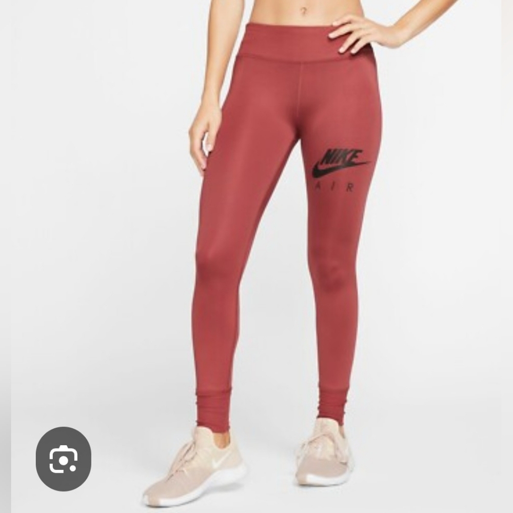 Nike Maroon Leggings with Black Logo